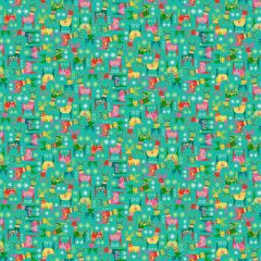 Christmas Brights: Rudolph Teal 023/T | Makower UK | Quilting Cotton