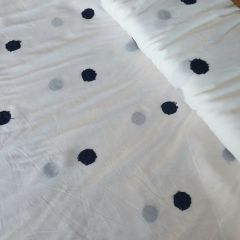 Cotton Voile Fluffy Dots: Navy on White | Dressmaking Fabric