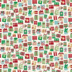 Christmas Wishes: Gifts Cream 034/Q | Makower UK | Quilting Cotton