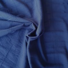 Cotton Dobby Check: Navy | Dressmaking Fabric