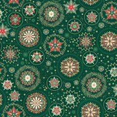 Good Tidings: Crystal Green 103G | Makower UK | Quilting Cotton