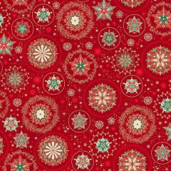Good Tidings: Crystal Red 103R | Makower UK | Quilting Cotton