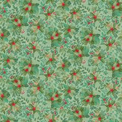 Good Tidings: Holly Mid Green 107G5 | Makower UK | Quilting Cotton