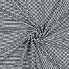 Cotton Jersey Yarn Dyed Fine Stripes: Navy | Dressmaking Fabric