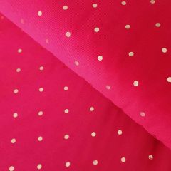 Cotton Babycord Red with Gold Spot | Dressmaking Fabric