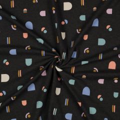 Abstract Tee Jersey: Dark Grey Melange | Dressmaking Fabric