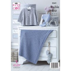 5341: Matinee Jacket, Bootees, Hat & Blanket