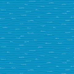 Scrawl Longhand Sea 1216B | Andover | Quilting Fabric