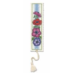 Anemones Bookmark Cross Stitch Kit