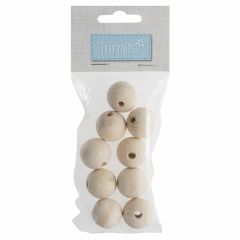 Wooden Craft Beads: 25mm: 9 Pieces