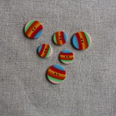 Stripey Plastic Button