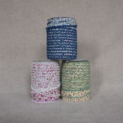 Bias Binding: Lace Edge Floral Double Fold: 12mm