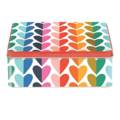 Kate Rhees Hearts Tin: Large Deep Rectangular