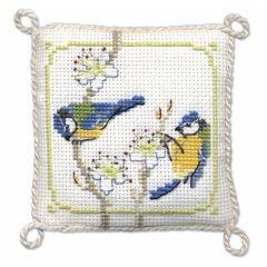 Bluetits Pincushion Cross Stitch Kit
