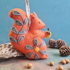 Folk Embroidered Squirrel Felt Craft Mini Kit | Corinne Lapierre Sewing