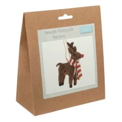 Needle Felting Kit: Christmas Reindeer with Scarf