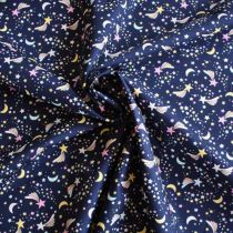 Cotton Poplin: Shooting Stars: Navy
