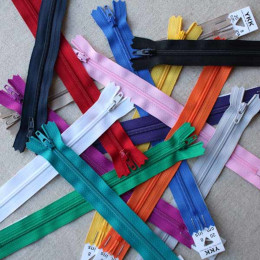 Assorted Coloured Zips